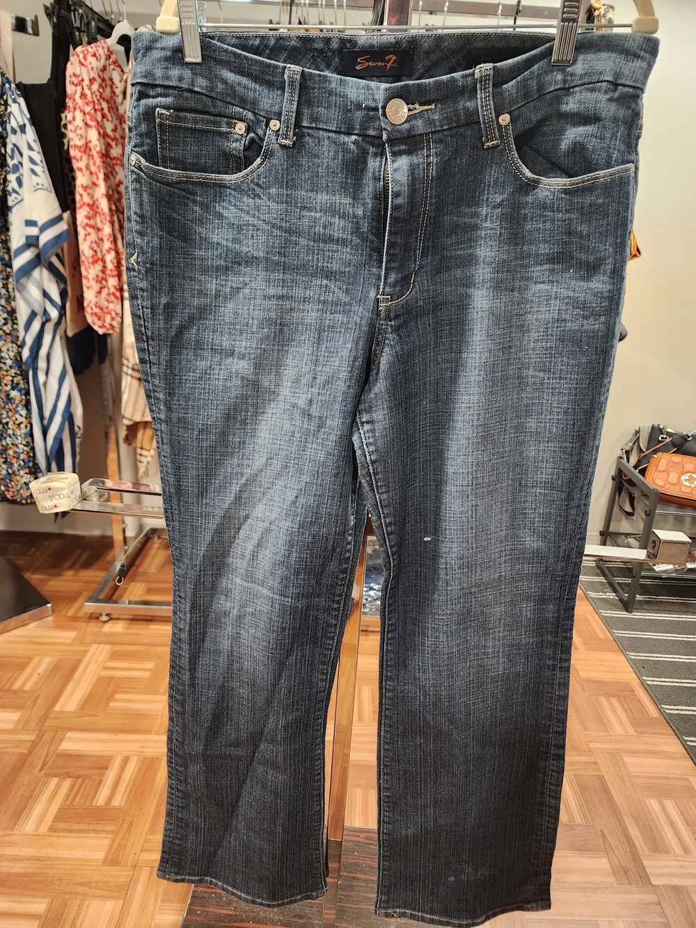 Seven7 Women's Dark Blue Boot Cut Jeans